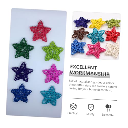Étoiles en rotin rouges 6 cm ornement suspendu maison et Noël