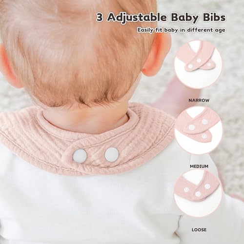 Image of Susurration Muslin Baby Drool Bibs 10Pack Soft Square Adjustable Bandana Bibs for Unisex Baby Girls & Boys