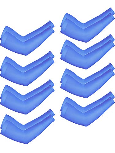 Boao 8 Pairs Unisex Arm Sleeves Sun Protection Cooling Sleeves for Driving Jogging Golfing Riding Outdoor Activities Adults Kids Size