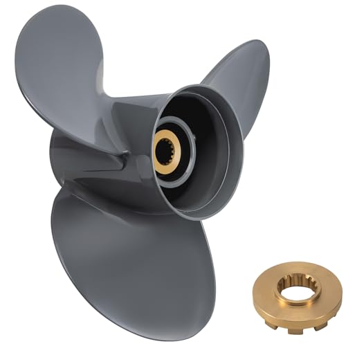 Image of Outboard Boat Propeller 13 1 /4x17 13 1 /2x15 13 3 /4x13 13x19 13x21 fit Honda Engines BFP60 BF75 /90 /100 /115 /130HP 15 Spline Tooth Aluminum 3 Blades RH