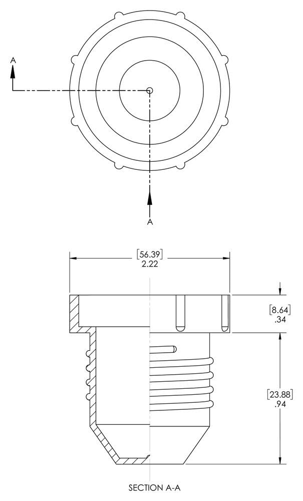 Caplugs PD-HF-24 PD Series – Plastic Threaded Plug for Flared JIC Fittings, 100 Pack, Red HD-PE, Thread Size 1-5/8