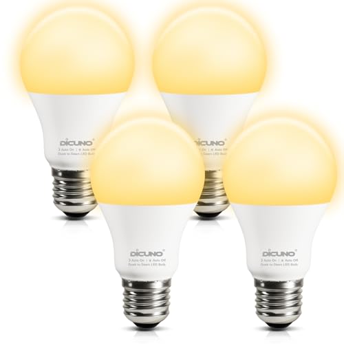 Ampoule LED crépusculaire E27 9W 2700K DiCUNO lot de 4