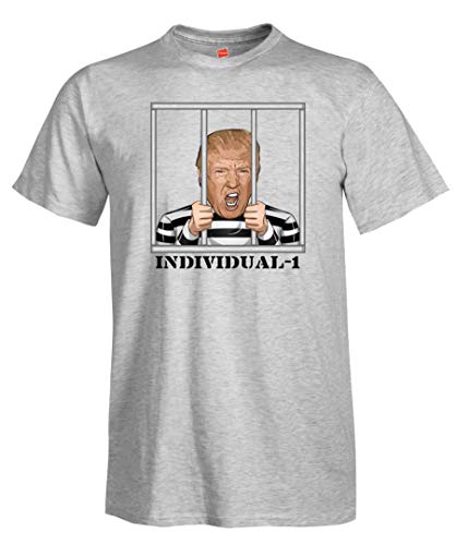 Donald Trump Individual 1 Prison Men's Prison T-Shirt(Large) Gray