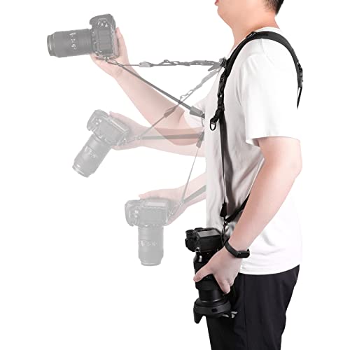 TECDW Camera Strap Digital Camera Accessories Harness Quick Release Adjustable and Removable Double Shoulder Camera Strap for DSLR Cameras - Image 4