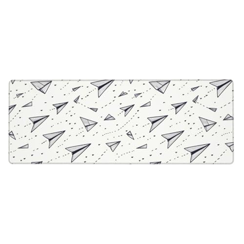 Tapis de souris de jeu en caoutchouc avec bords cousus et motif avion