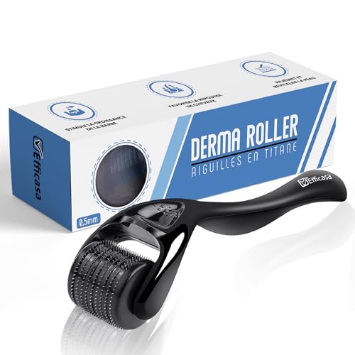 Dermaroller 0 5 mm Microneedling Roller für Gesicht Bart & Haare Gegen Haarausfall Akne & Narben Titan-Nadeln für Männer & Frauen Narbenroller Anti-Aging Effekt