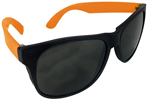 Rhode Island Novelty Cheesy Retro 80s Neon Orange & Black Costume Sunglasses