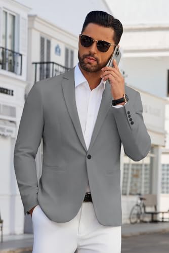 Veste costume un bouton homme chic veste décontractée légère blazer COOFANDY