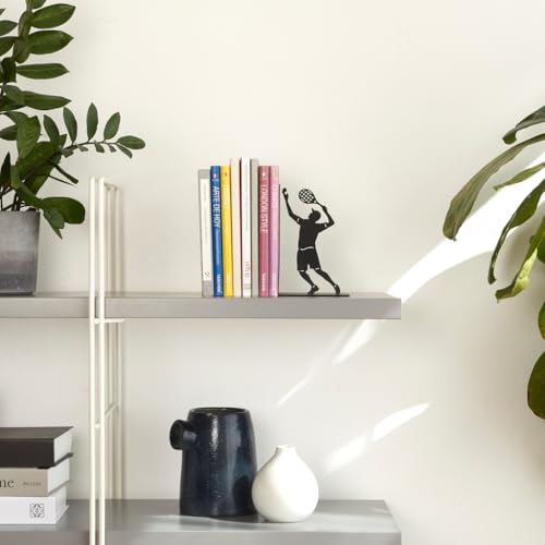 Balvi Bücherstütze Match Ball Farbe Schwarz Buchstütze für Ihre Bücher im Bücherregal in Form eines T