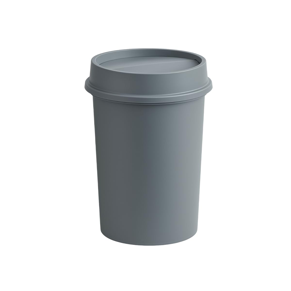 11 Gallon Round Gray Commercial Trash Can, No Lid - Durable High-Density Polyethylene Wastebasket for Office, School, Facility, and Commercial Use - Dent & Crack Resistant