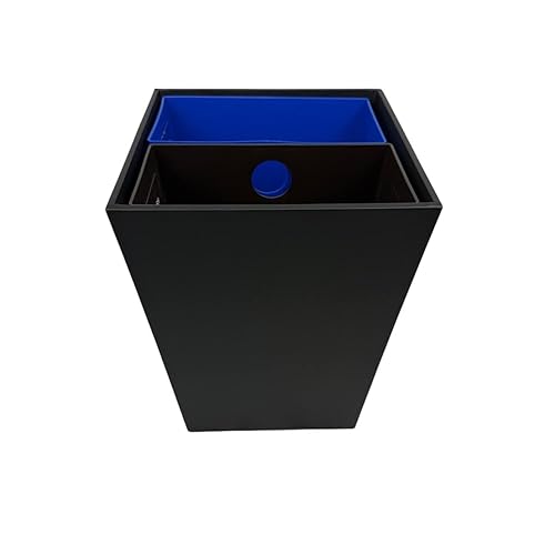 Vista 2 de Papelera de reciclaje, cuero sintético con revestimientos clasificados de fuego codificados de doble color. 14.25 "x 9.5" x 12