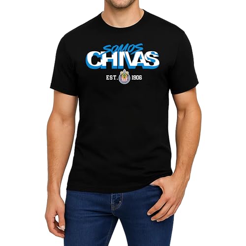 Icon Sports Chivas Soccer Tee - Officially Licensed Unisex Adult Cotton Short Sleeve T-Shirt 692 Black L