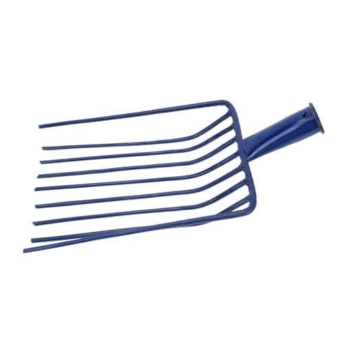 Mipcase 1pezzi Forca Acciaio Nove Denti Per Giardino e Rake Multifunzionale Senza Manico Per Distribuire Pietre e Terreno Duro Compatto e Facile Da Usare
