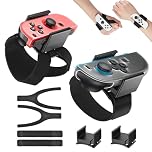 FYOUNG Switch 1/2 Wrist Straps for Just Dance 2026 2025 2024 2023 2022, 2 Pack Adjustable Elastic Wrist Bands for Zumba Compatible with Nintendo Switch 1/2/OLED
