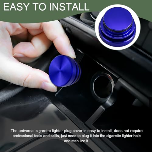 Image of Car Cigarette Lighter Plug Cover, Car Cigarette Lighter Dustproof Cap, Waterproof Cigarette Lighter Socket Cap, Universal Aluminum Alloy Lighter Cover for Cars, Boats, SUVs, Trucks