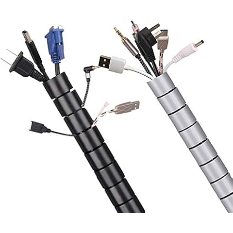 120 Inch Cable Sleeve, Flexible Cord Bundler Wire Wrap Cable Management System for Office and PC Cover