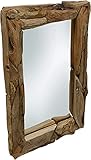 spiegel rustikal eiche Gewicht ca. 5kg Stephans Möbelbörse TEAKHOLZ WANDSPIEGEL TREIBHOLZ  Teak & Altholz Holzspiegel, Flurspiegel, Badspiegel Massiv 72x51cm