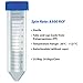 Globe Scientific 6288 Polypropylene Centrifuge Tube with Attached Blue Flat Top Screw Cap, Sterile, Printed Graduation, Bag Pack, 50mL Capacity (Case of 500)