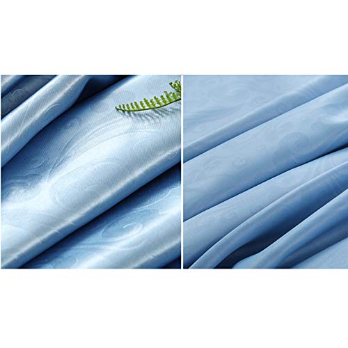 Rideaux bleu branche épais isolant contre le froid pour grande baie vitrée - 3