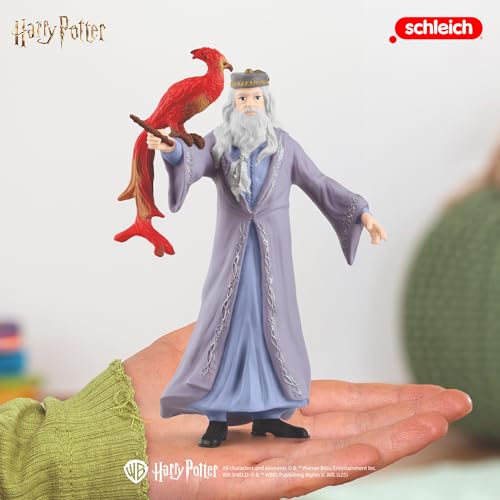 SCHLEICH 42637 Dumbledore & Fawkes, ab 6 Jahren, Harry Potter - Spielfigur, 11 x 4 x 12 cm