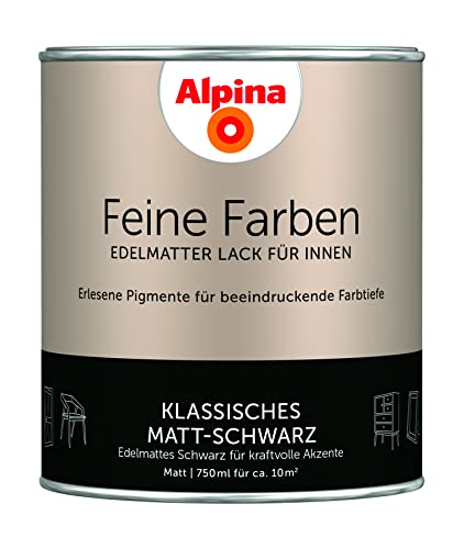 Alpina Feine Farben Lack Klassisches Matt-Schwarz 750ml