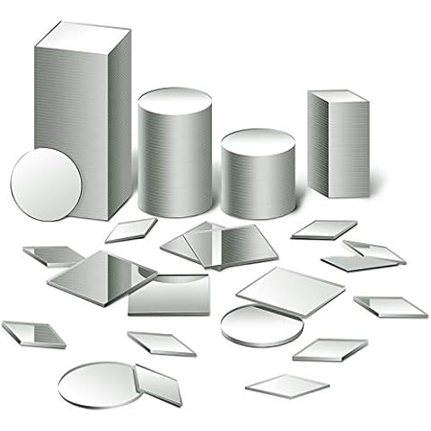 150 Pieces 3 Shapes Mirror Mosaic Tile Round Diamond Square Mini Mosaic Mirrors DIY Craft Mirrors Decorative Glass Mirrors for Projects, Traveling, Framing, Decoration Cover