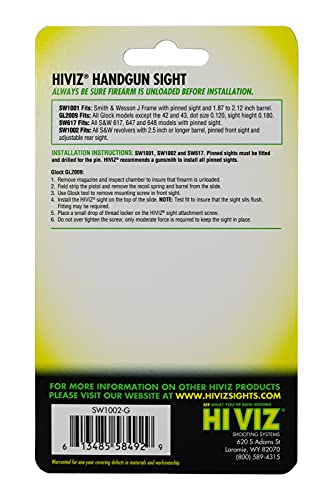 HIVIZHiViz Smith & Wesson Overmolded Fiber Optic Front Sight (Green)
