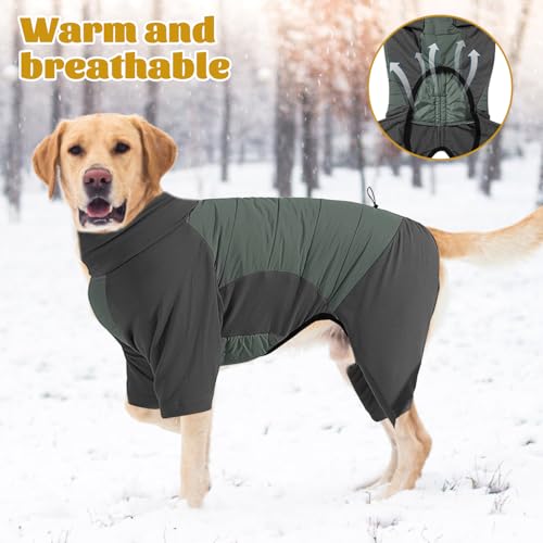 Hundemantel Winter, Winter Hundemantel mit Beinen, Winteroverall für Hunde, Wasserdichter Hundem-antel, Hundem-antel mit Beinen, Warm Hundepullover Fleece, für kleine, mittelgroße und große Hunde (M)