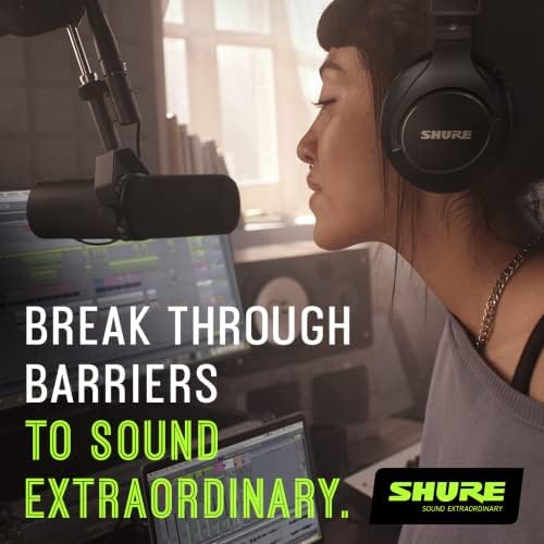 Shure SM7B Dynamic Studio Microphone - XLR Mic for Podcasting, Streaming, Vocal Recording & Broadcasting, Wide Frequency Range, Smooth Warm Audio, Detachable Windscreen, Black - 2