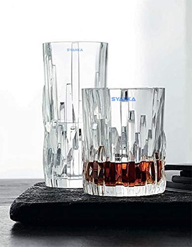 Image of SYANKA Italian Premium Old Fashioned Glass Whiskey Glasses Set of 4, Clear, 310 ml, Drinking Whisky Glass