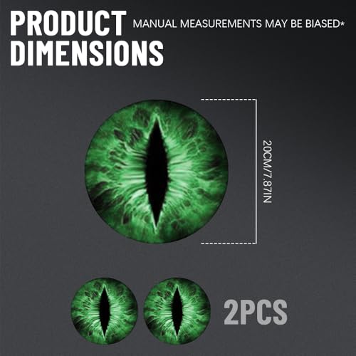 Image of 2PCS Beast Eyes Headlight Decals, 3D Stereo Eyes Headlight Decal Stickers, Car Body Window Bumper Decoration Stickers, Car Accessories Round Headlight Decal for Jeep Wrangler (Green)