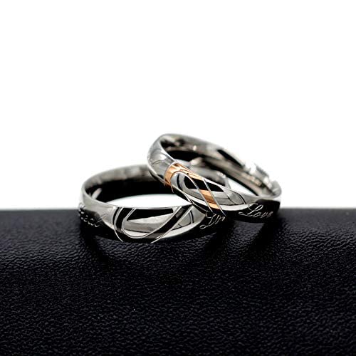 Image of Couples Titanium Stainless Steel Wedding Engagement Band Rings Engraved Real Love Y552-2D