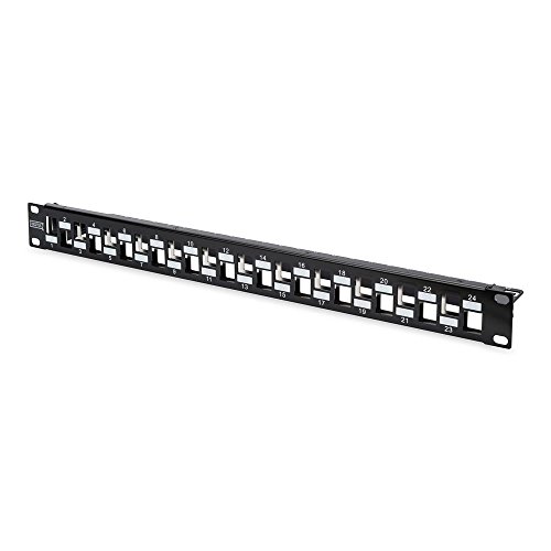 Panel de conexiones modular escalonado para organizar armarios de red con 24 puertos