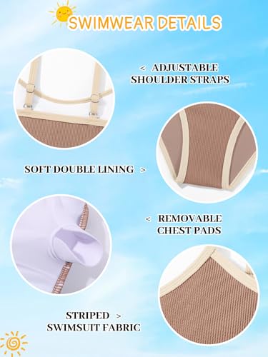 Image of Girl's 2 Piece Swimsuit Solid Spaghetti Strap Bikini Sets Beach Bathing Suit Swimwear for Teen Kids