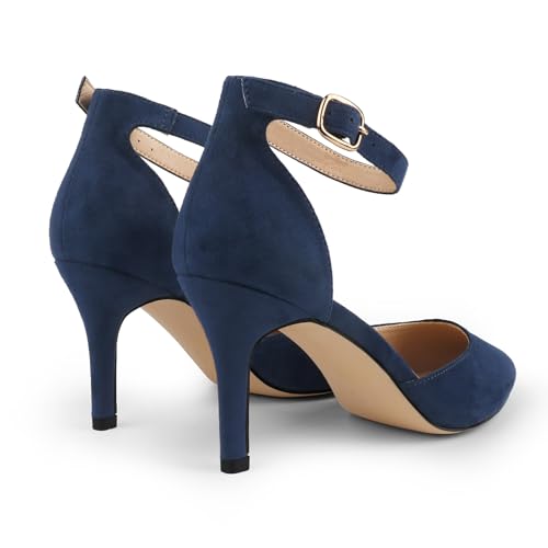 Image of JOY IN LOVE Closed Toe Heels Pumps for Women 3IN Stiletto Pointed Toe Ankle Strap Heels