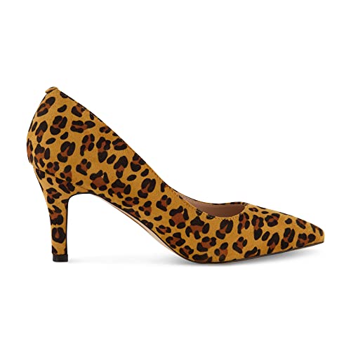 Cushionaire Women's Halsey Dress Pump With +Comfort, Wide Widths Available, Leopard 9 W #TOP3