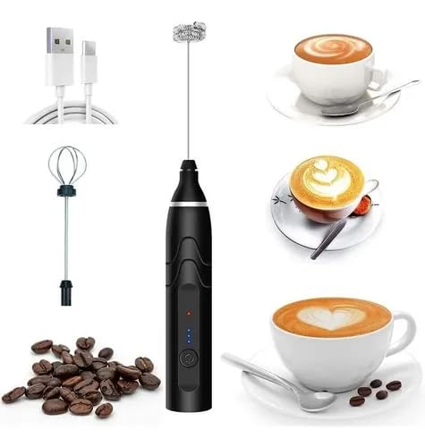 Mixer Elétrico Premium Portátil Recarregável, Misturador De Bebidas, 3 Velocidades, USB, Durável, Compacto E Silencioso, Multiuso, Marca VARENZIA