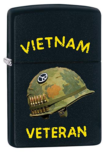 Zippo Lighter: Vietnam Veteran Design - Black Matte 79833