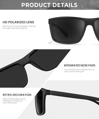 Polarized Sunglasses Men Women: Mens Sunglasses Sun Glasses for Driving Sports Fishing with UV Protection 3 Packs3