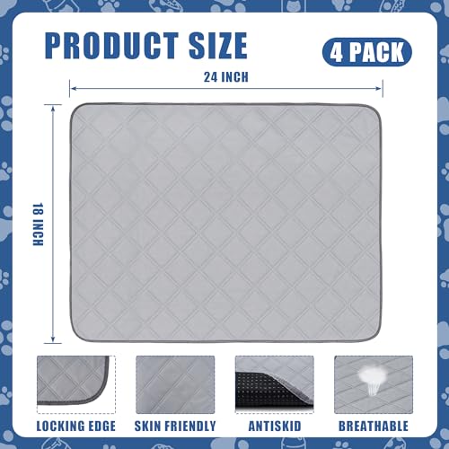 Image of Patience Washable Puppy Pads for Dogs - Reusable 18 inch x 24 inch Potty Pads with Waterproof Bottom for Training and Incontinence