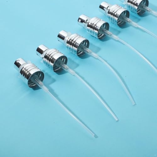 6 Pcs Silver Aluminum Essential Oil Perfume Spray Tops Fine Mist Pump Sprayer Tops Replacement with Tube for Cosmetic Spray Bottle2