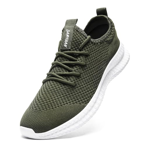 Image of DLWKIPV Mens Slip On Shoes Tennis Walking Gym Athletic Running Fashion Sneakers Workout Footwear Casual Sport Outdoors Breathable Knitted Mesh Lightweight