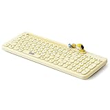 BT21 Little Buddy Multi Pairing Wireless Retro Computer Keyboards, Membrane 102 Key Design Keyboard (CHIMMY)