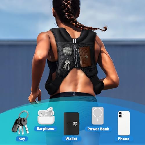 Image of Weighted Vest, 6lb /8lb /12lb /16lb /20lb /25lb /30lb Weight Vest with Reflective Stripe, for Men Women Workout Equipment for Strength Training, Running, Jogging, Fitness, Weight Loss