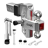 Adjustable Trailer Hitch Fits 2.5' Receiver, 6' Drop & Rise, Dual Solid Ball 2' and...