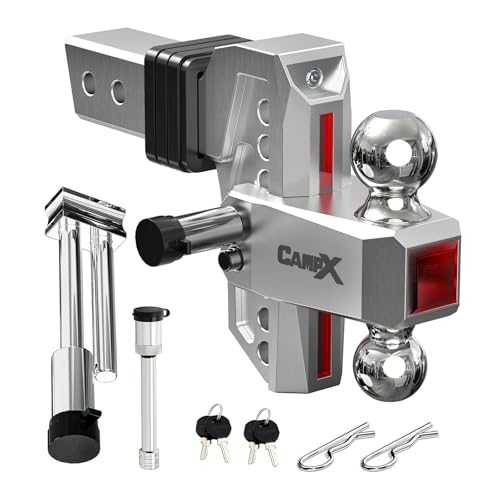 Adjustable Trailer Hitch Fits 2" Receiver, 6" Drop & Rise,