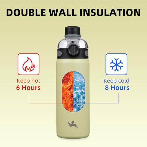 Image of Konokyo 24 oz Insulated Stainless Steel Water Bottle with Straw Lid