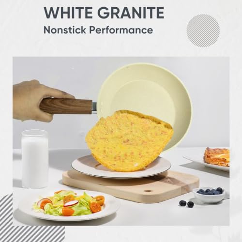Image of Non Stick Egg Frying pan Multi-Purpose Frying pan for Omelet uttapam idli Burger Poached Egg Kitchen Breakfast(1pcs) (Light White)