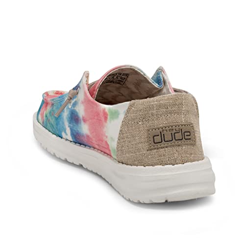 Image of HEYDUDE Women's Wendy Boho Mandala Tie Dye Size 11 | Women's Shoes | Women's Lace Up Loafers | Comfortable & Light-Weight