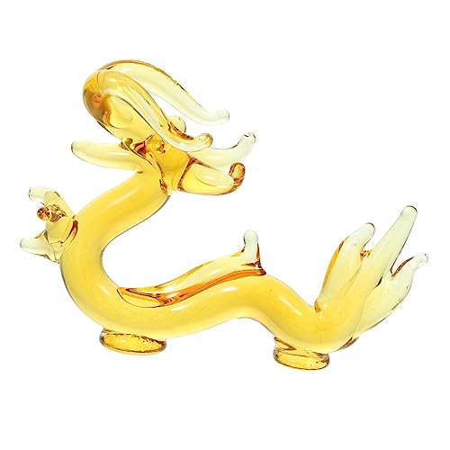 PRETYZOOM Dragón Artesanía Dorado Juguetes Cristales Dragones Animales Decoracion De Dragones Mini Escultura De Dragón De Dragón Figuras De Juguete Dragones Acuáticos Cristal